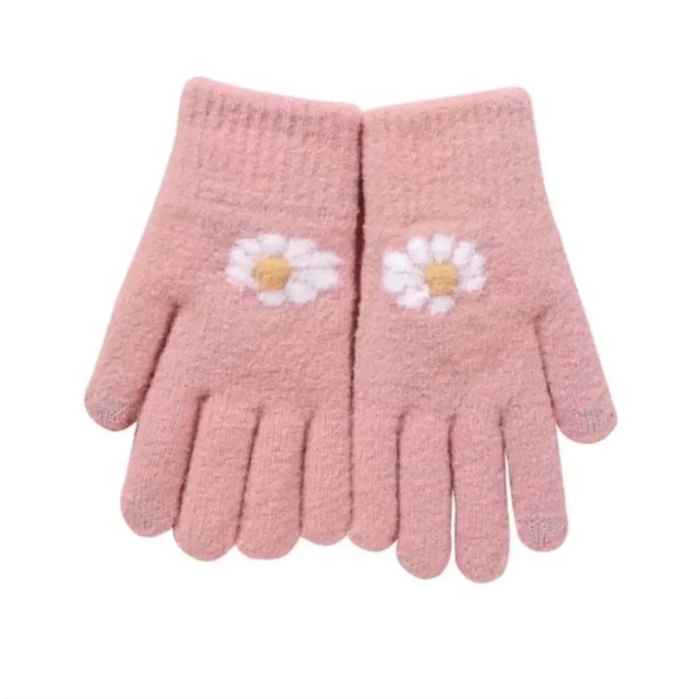 Pink Flower Gloves